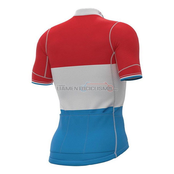 Abbigliamento Ciclismo Groupama-FDJ Manica Corta 2022 Rosso Luxembourg Champion